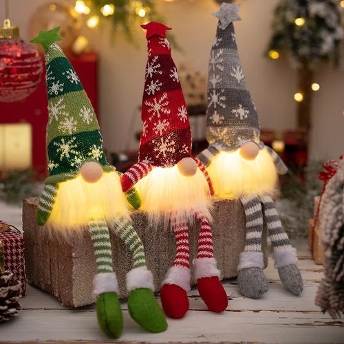 Led faceless christmas gnome - led,